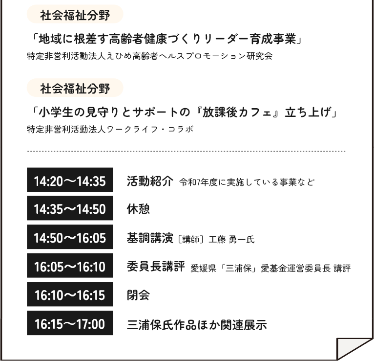 当日のスケジュール